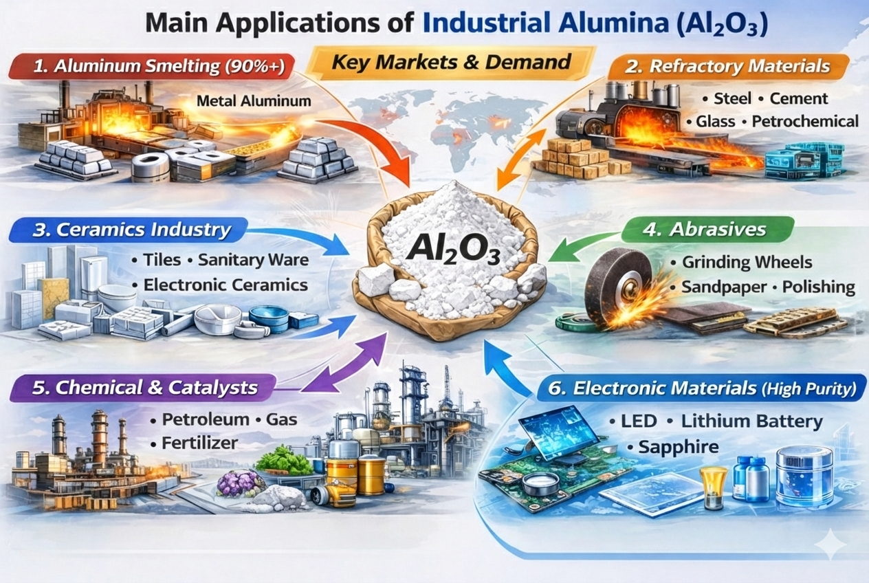 Main Applications and Demand Markets of Industrial Alumina 